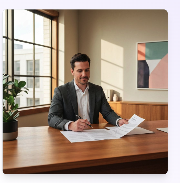 Carbon expert reviewing compliance documents